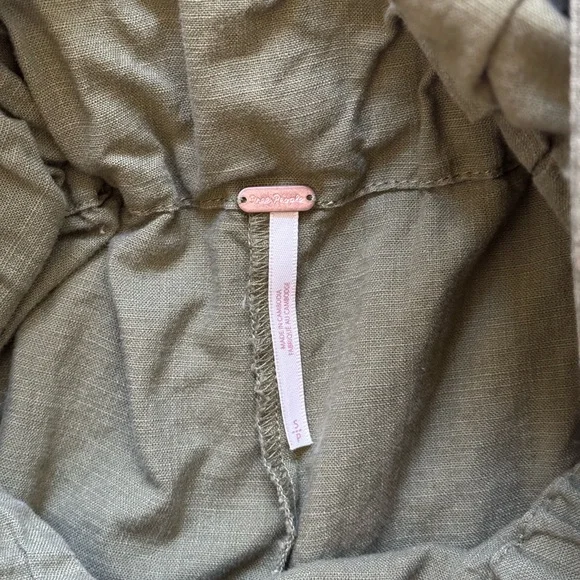 Free People Green Wrap-Front Jumpsuit with Elastic Waist - Picture 2 of 2